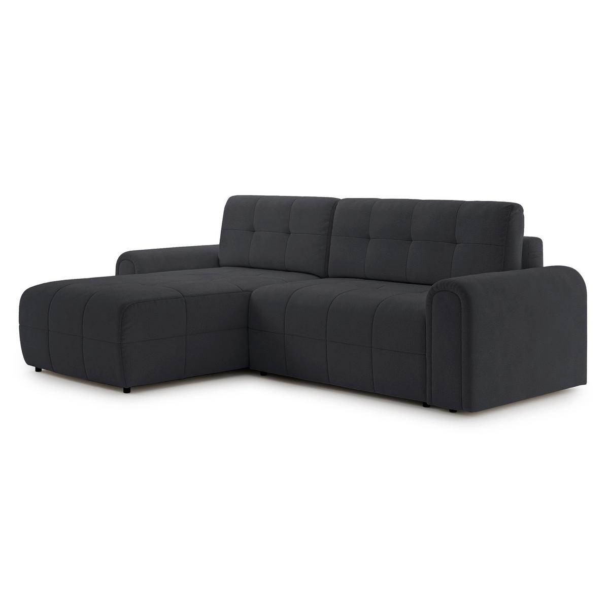 ECKSOFA Simolla Anthrazit links - Dunkelgrau/Schwarz, Kunststoff/Textil (268/180cm) - Selsey