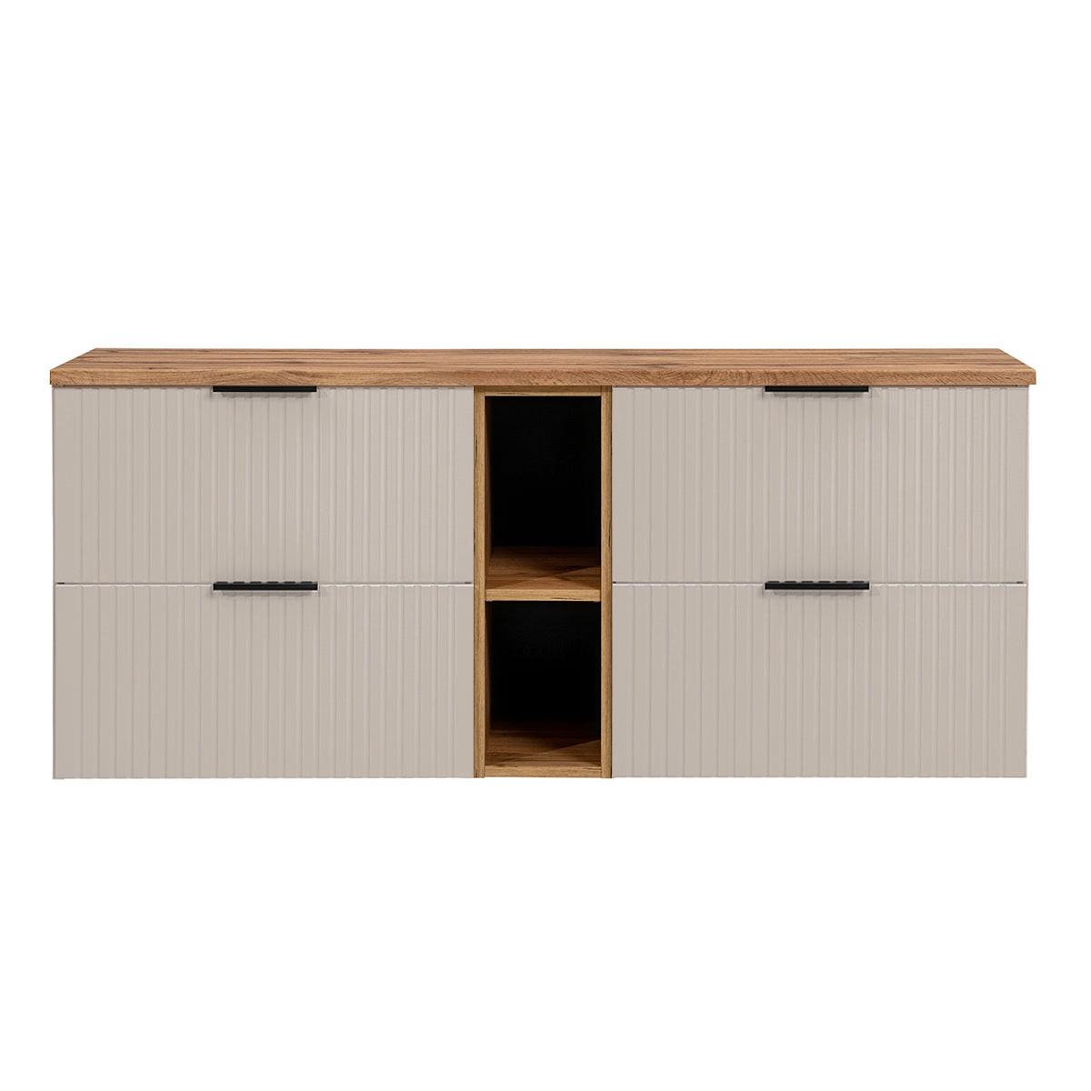 WASCHTISCHUNTERSCHRANK 140.8cm Adriel Kaschmir und Holz - Beige, Holzwerkstoff (140.8/59/46cm) - Petits-meubles
