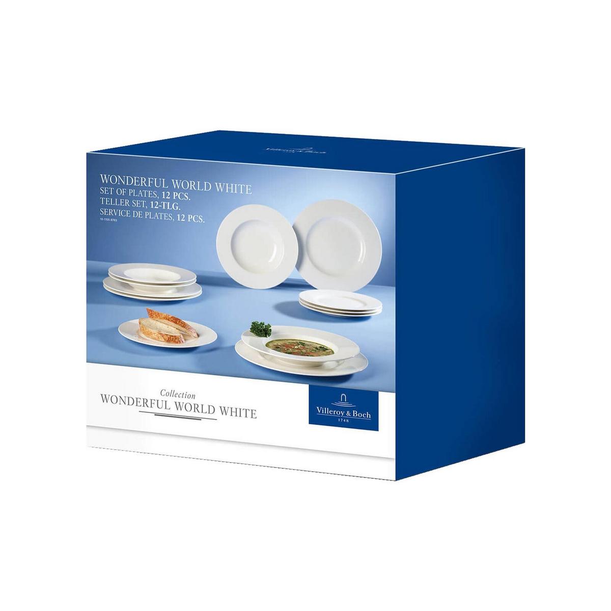 TELLER-SET Wonderful World weiß 12-tlg. - Weiß, Keramik (36/15/36cm) - Villeroy & Boch