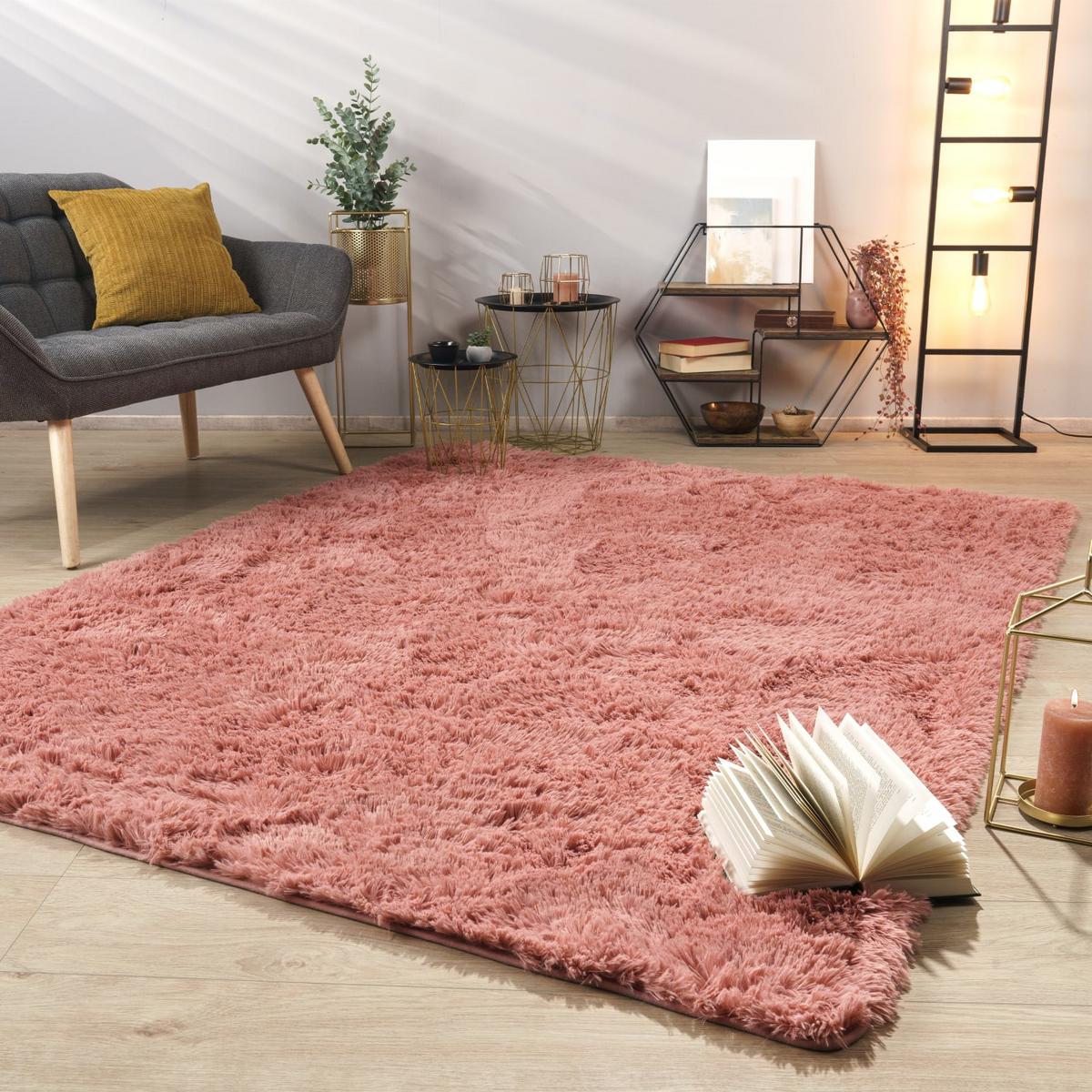 HOCHFLORTEPPICH Fuchsia 60 x 100 cm - Violett, Kunststoff (60/100cm) - TT Home
