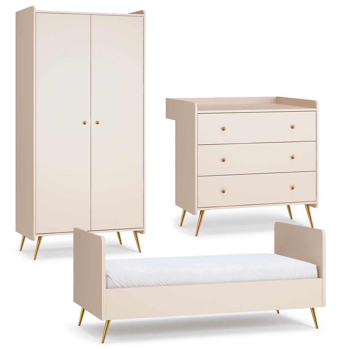 BABYZIMMER 3-teilig Lunea Kaschmir - Kaschmir, Holzwerkstoff (143.4/91/74.8cm) - Petits-meubles
