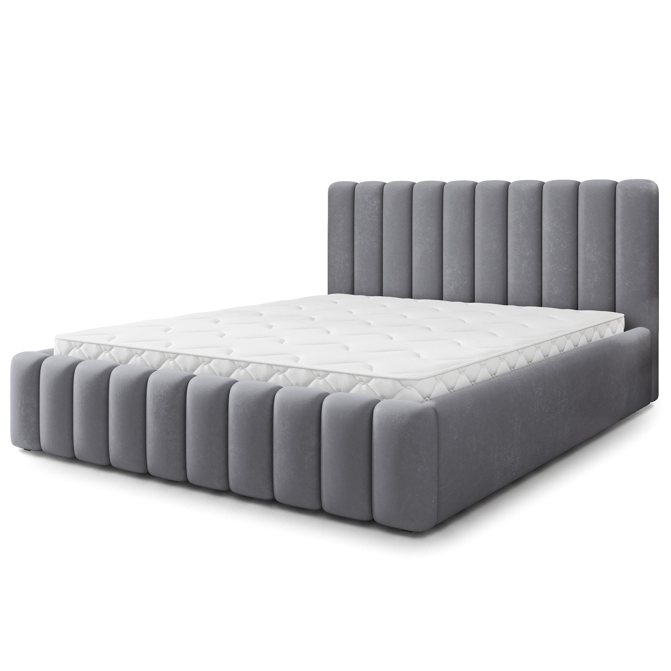 POLSTERBETT DINESE 200x200 cm mit Bettkästen - Grau - Grau, Holz (200/200cm) - MASSENO