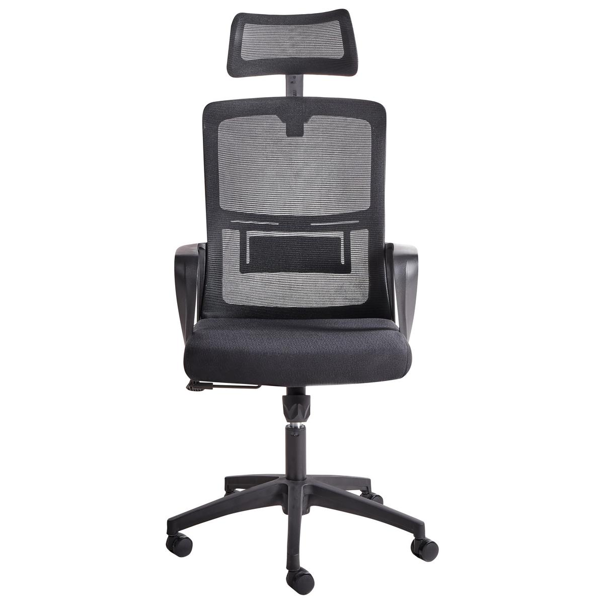 BÜROSTUHL Schwarz Monarch - Schwarz, Textil (46/110/62cm) - Beliani