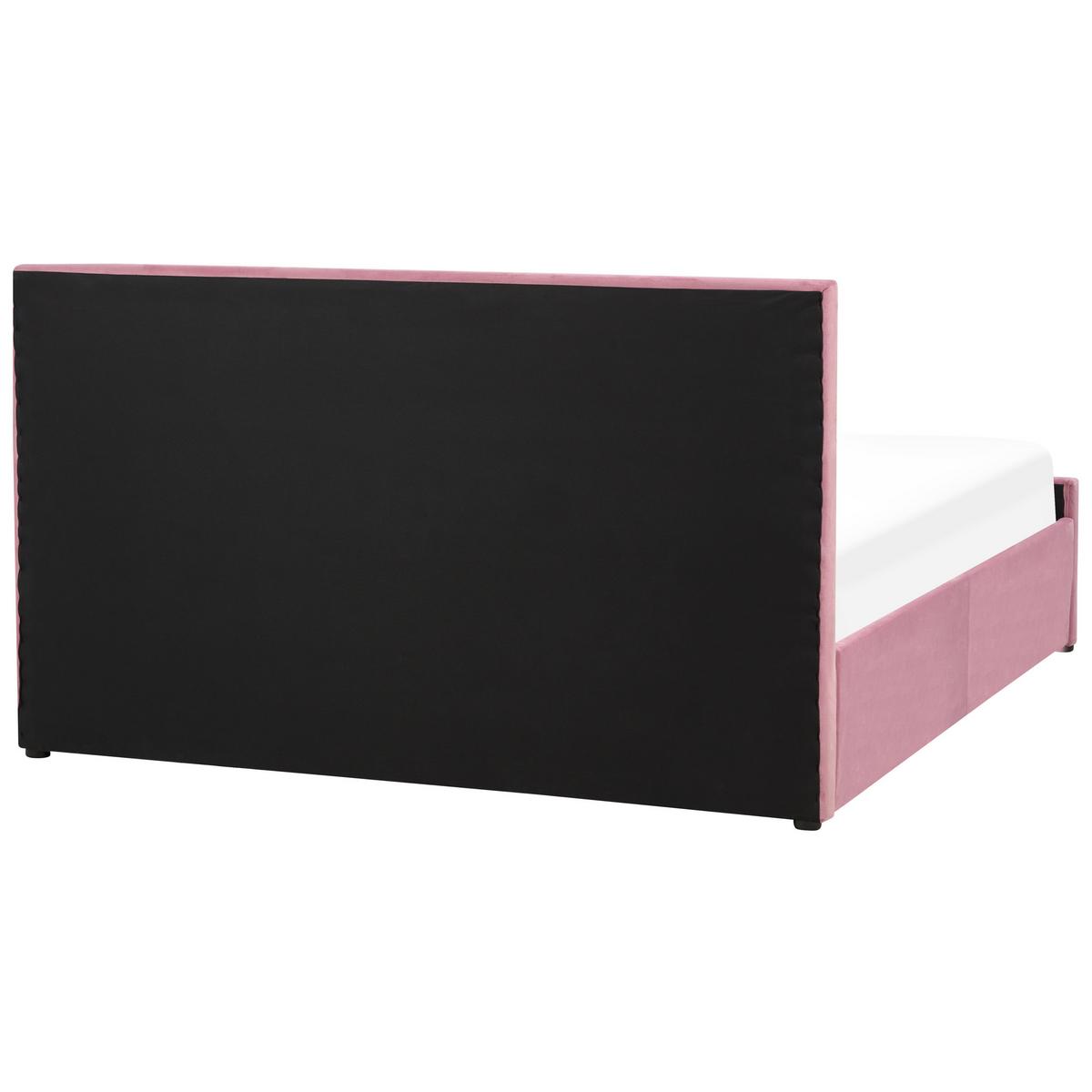 BETT mit Stauraum 160x200 cm Rosa Rochefort - Pink, Textil (160/200cm) - Beliani