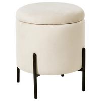 POUF Hellbeige Wenona - Beige/Schwarz, Textil (37/40/37cm) - Beliani