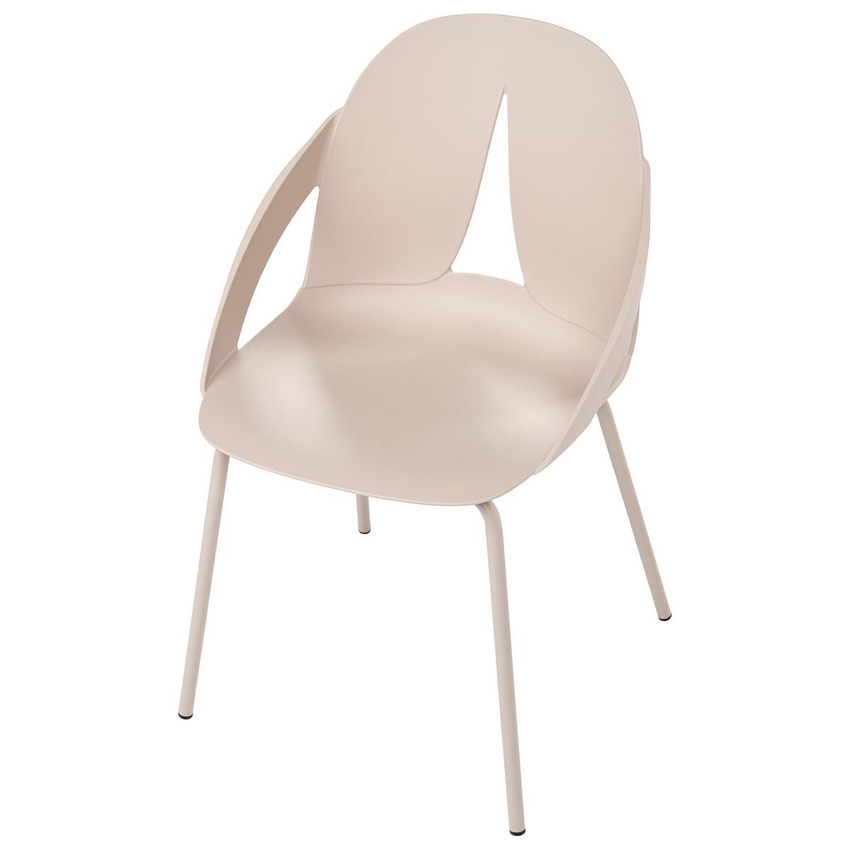 GARTENSTUHL 2er Set Beige Bolgheri - Beige, Kunststoff (49/83/49cm) - Beliani