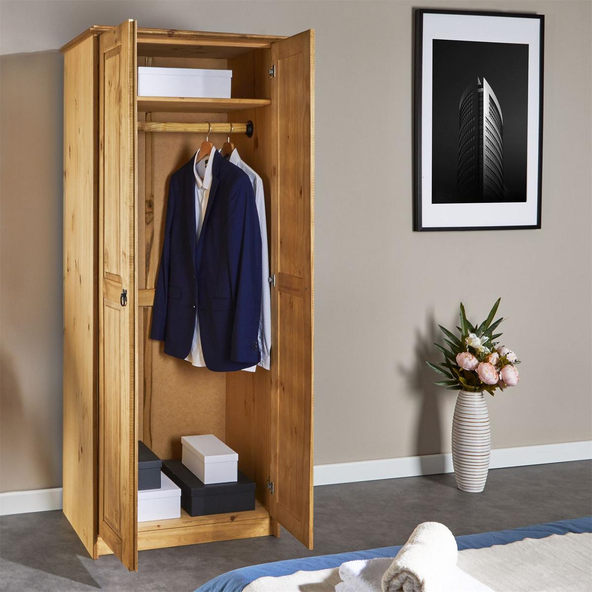 KLEIDERSCHRANK BARRIO natur - Naturfarben, Holz (73/175/50cm) - CARO-Möbel