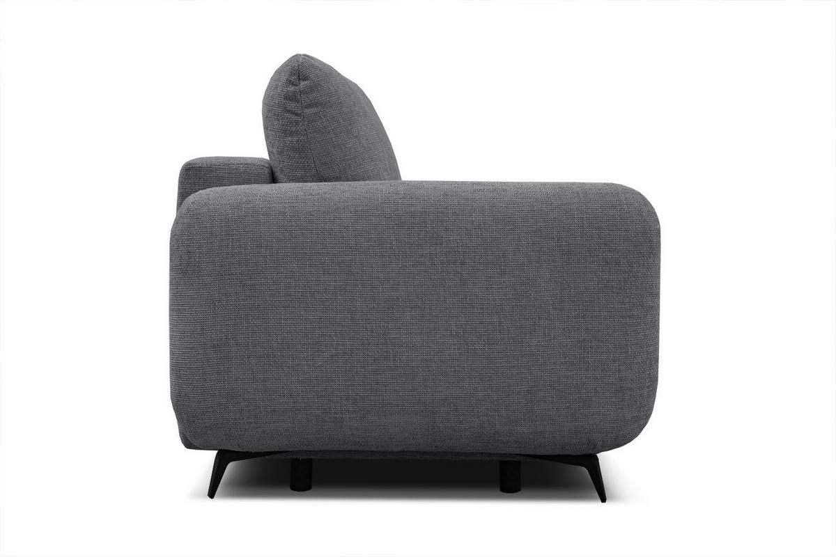SOFA DRAKE 3-Sitzer mit Schlaffunktion, dunkelgrau - Dunkelgrau/Braun, Holz/Textil (232/90/107cm) - Wozimo
