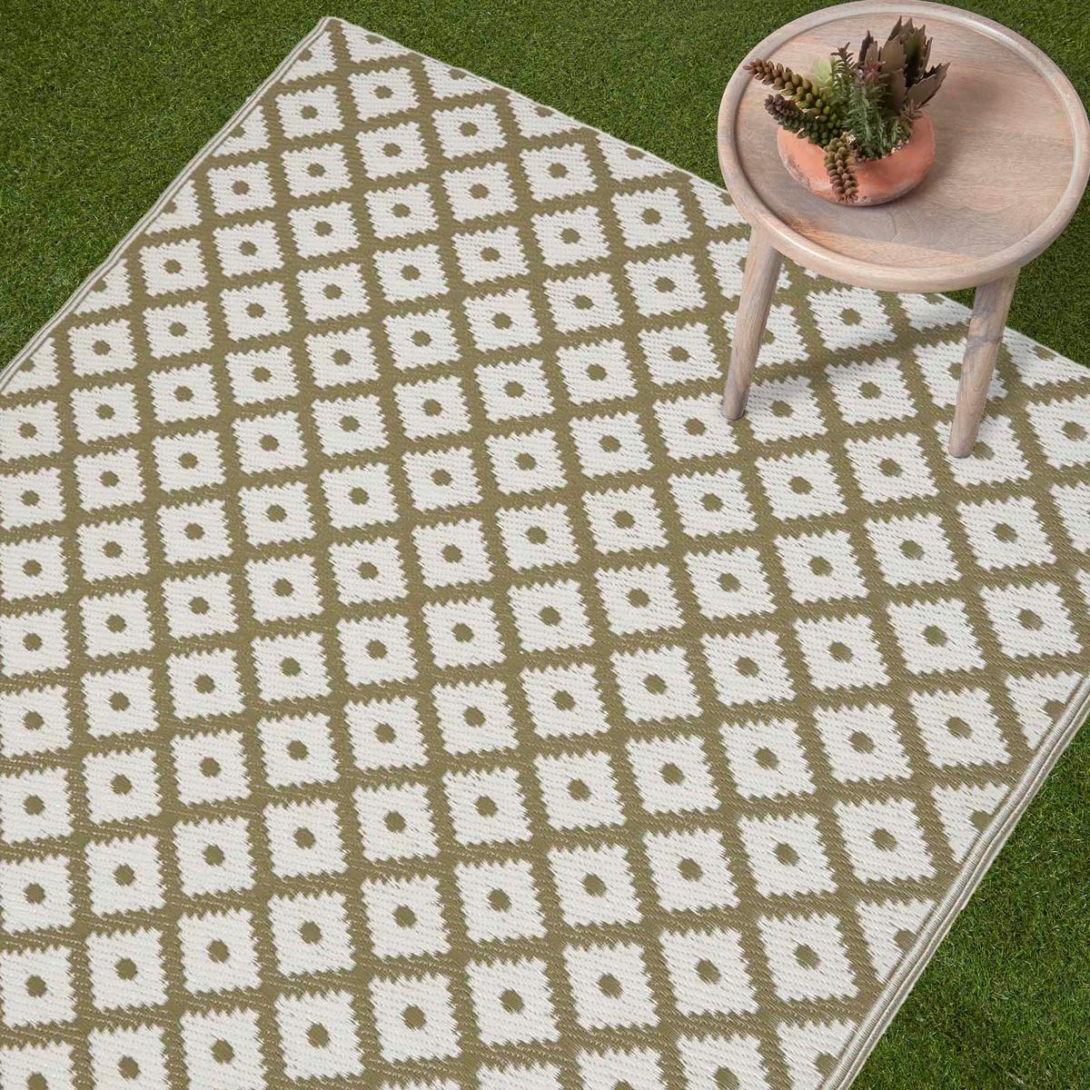 OUTDOORTEPPICH May, geometrisch gemustert 180/270 cm - Olivgrün, Kunststoff (180/270cm) - Homescapes