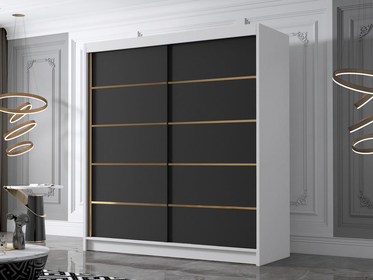 SCHIEBETÜRENSCHRANK Bali IV - Goldfarben/Multicolor, Holzwerkstoff/Metall (180/215/58cm) - MIRJAN24
