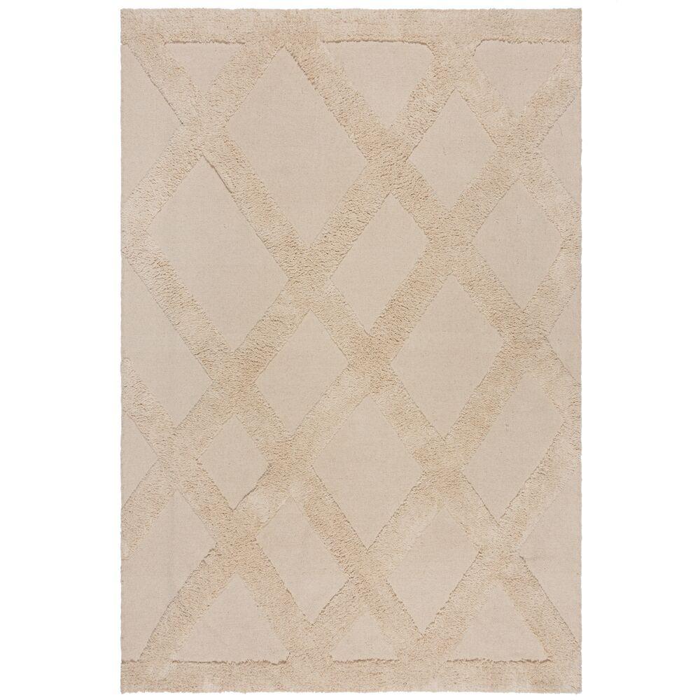 BAUMWOLLTEPPICH handgewebt SILT, geometrisch, Natur, 200 x 290 cm - Beige, Textil (200/290cm) - KADIMA DESIGN