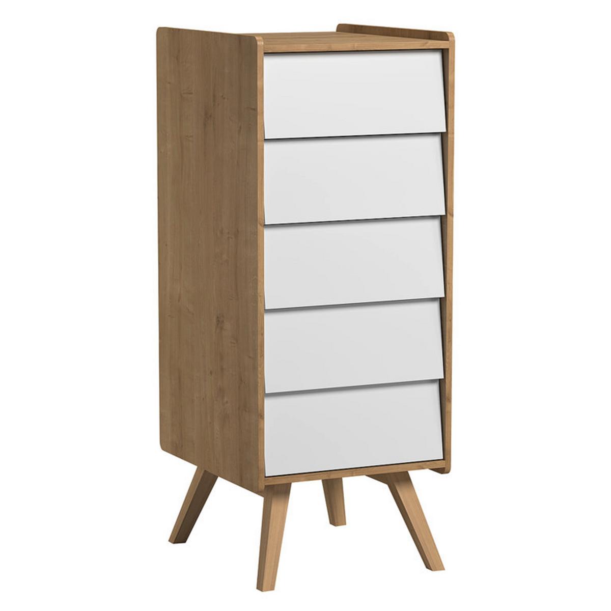 BABYZIMMER 3-teilig Eiche und Weiß - Braun, Holzwerkstoff (145/103/75cm) - Petits-meubles