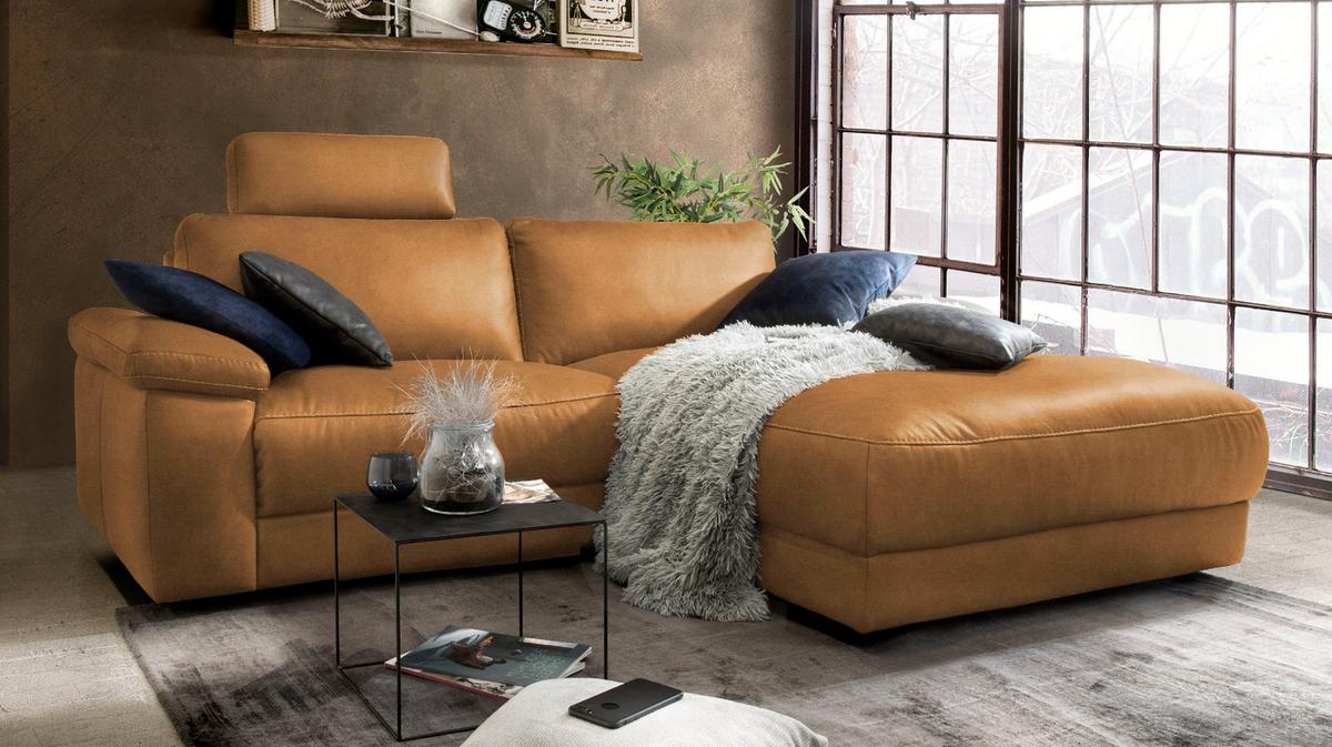 ECKSOFA MOTORISCHER RELAXFUNKTION LOLA Braun Webstoff Relaxfunktion - Schwarz/Braun, Textil (233/178cm) - KAWOLA