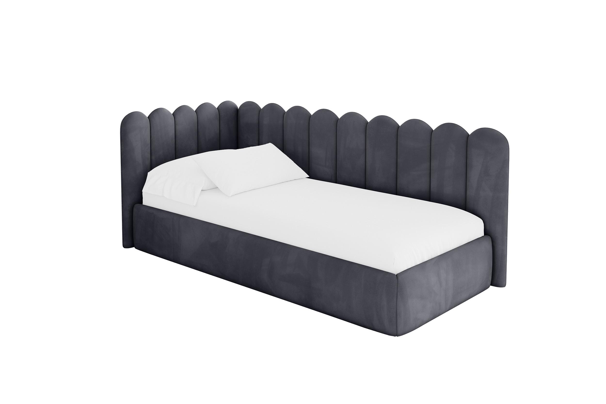 EINZELLBETT Jugendbett mit Bettkasten und Matratze H3/H4, Rechts - ARTY 100x200 Dunkelgrau - Titanfarben, Holzwerkstoff/Textil (100/200cm) - ALTDECOR