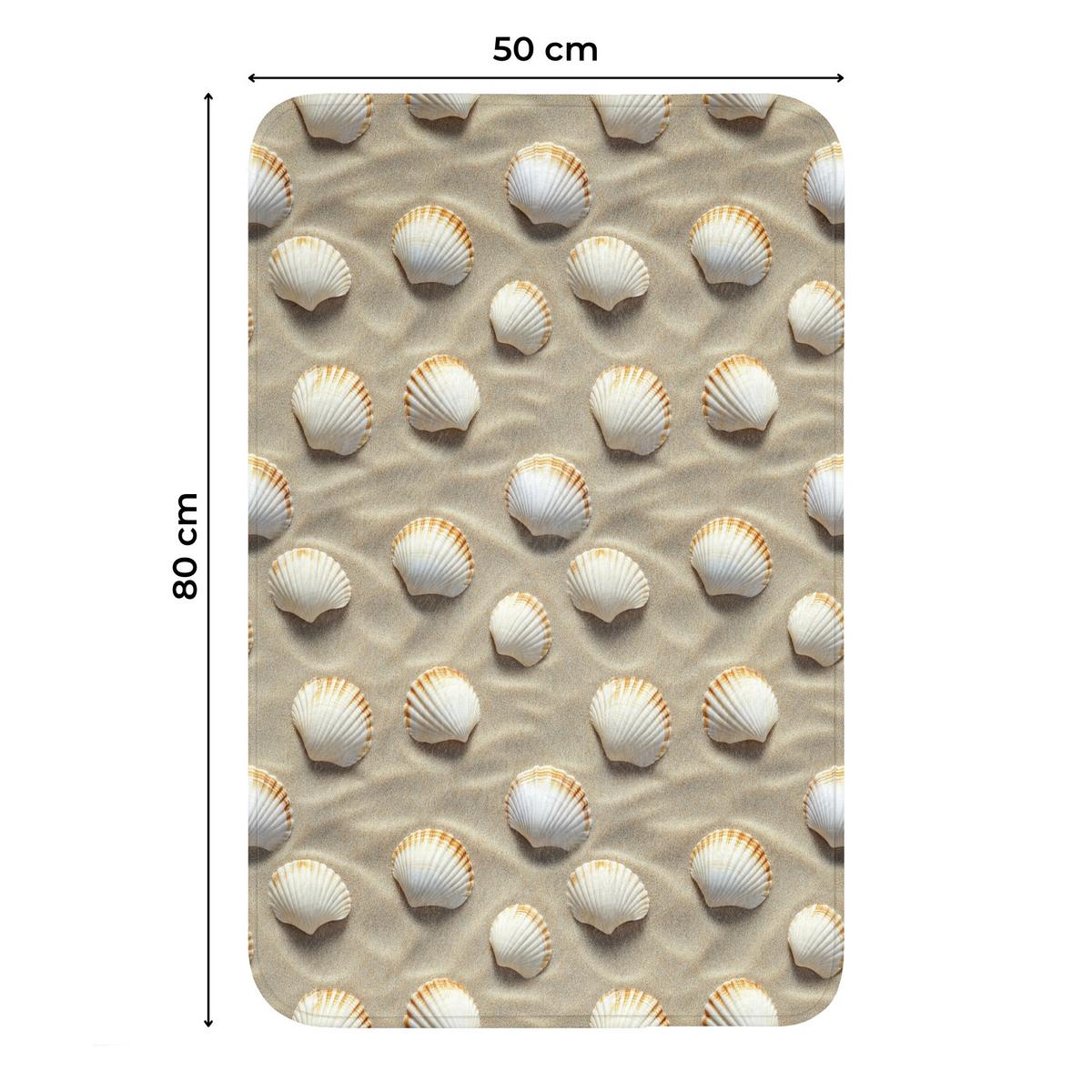 WC-VORLEGER Muscheln - Sand - Maritim WC Teppich 50x80 cm - Sandfarben, Textil (50/1cm) - OnlyWow