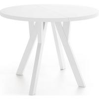 ESSTISCH Avero White runder ausziehbarer, Weiß 90-190/90/77 cm - Weiß, Holz/Holzwerkstoff (90/190/77cm) - WFL GROUP