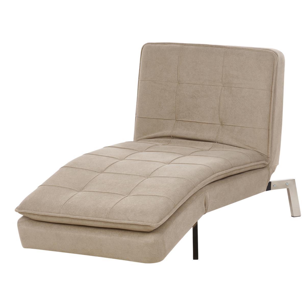 CHAISELONGUE Stoff Beige Loiret - Beige, Textil (179/93/76cm) - Beliani