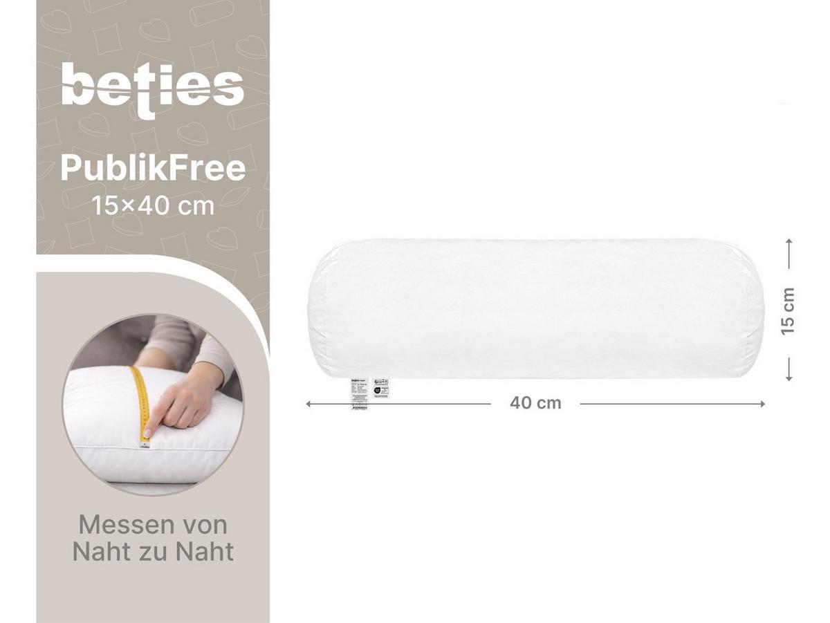 NACKENROLLE PublikFree Faserbällchen 15/40 cm - Weiß, Naturmaterialien/Kunststoff (15/40cm) - beties Heimtextil