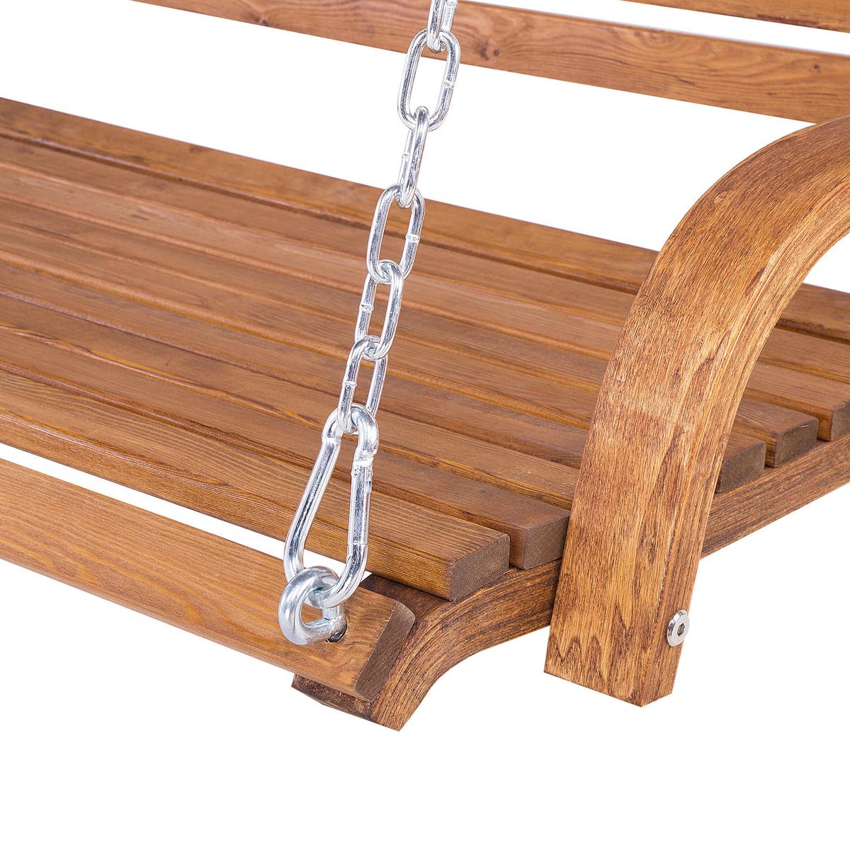GARTENSCHAUKEL Lärchenholz dunkelbraun Novara - Dunkelbraun, Holz (170/175/128cm) - Beliani