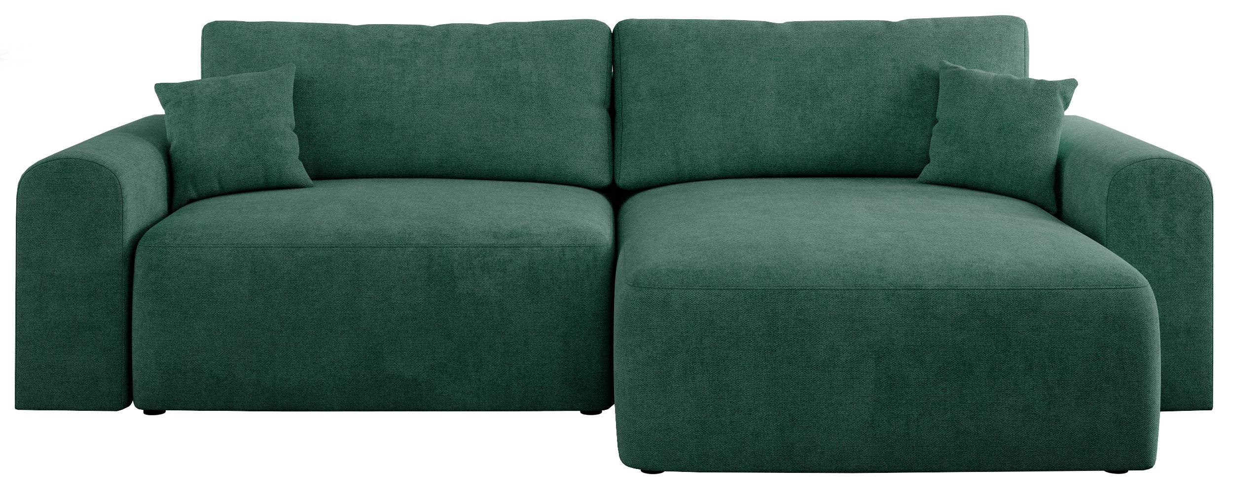 ECKSOFA NELSON Grün Struktur - Schwarz/Grün, Kunststoff/Textil (274/152cm) - MKS
