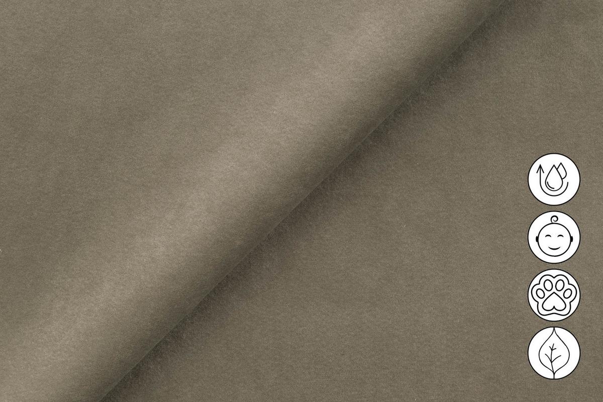 ECKSOFA RODEN 4-Sitzer mit Relax, beige, Veloursstoff - Beige, Holz/Textil (268/92cm) - Wozimo