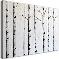 WANDBILD birkenwald - Weiß, Textil (60/40cm) - Feeby