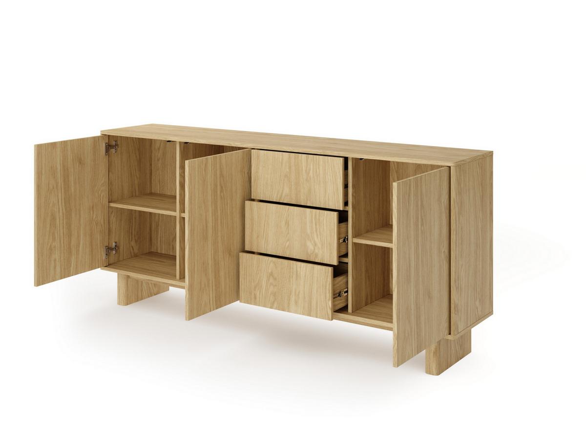 KOMMODE TRAVE 183,3/82,6/38,1cm mit 3 Schubladen 3 Türen Eichefarben - Eichefarben, Holzwerkstoff (183.3/82.6/38.1cm) - MASSENO