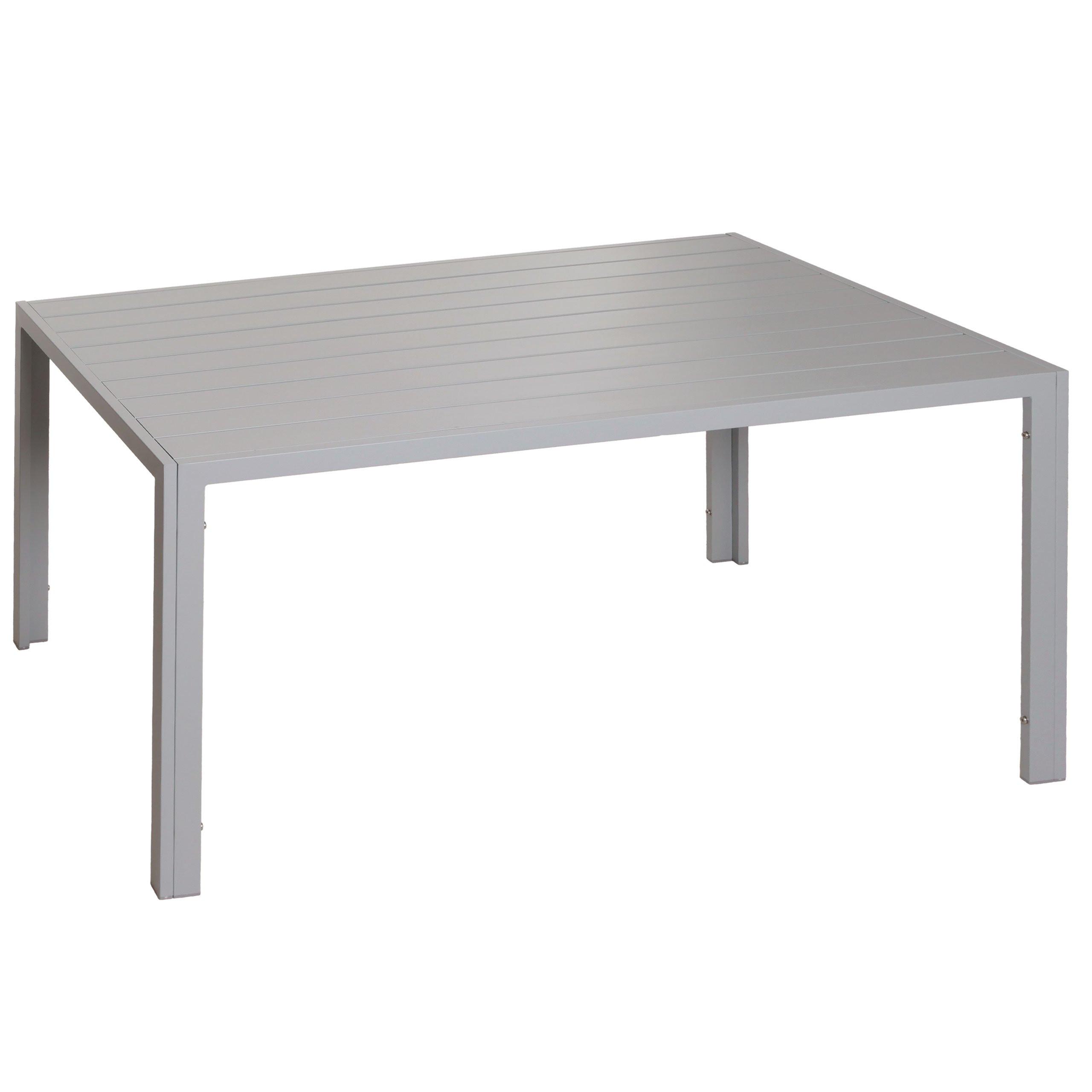 ALU-ESSTISCH rechteck Hellgrau - Hellgrau, Metall (80/140/72cm) - MCW