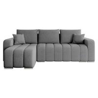 ECKSOFA Pufetto Boucle - Silberfarben/Grau, Holz/Textil (244/147cm) - MIRJAN24