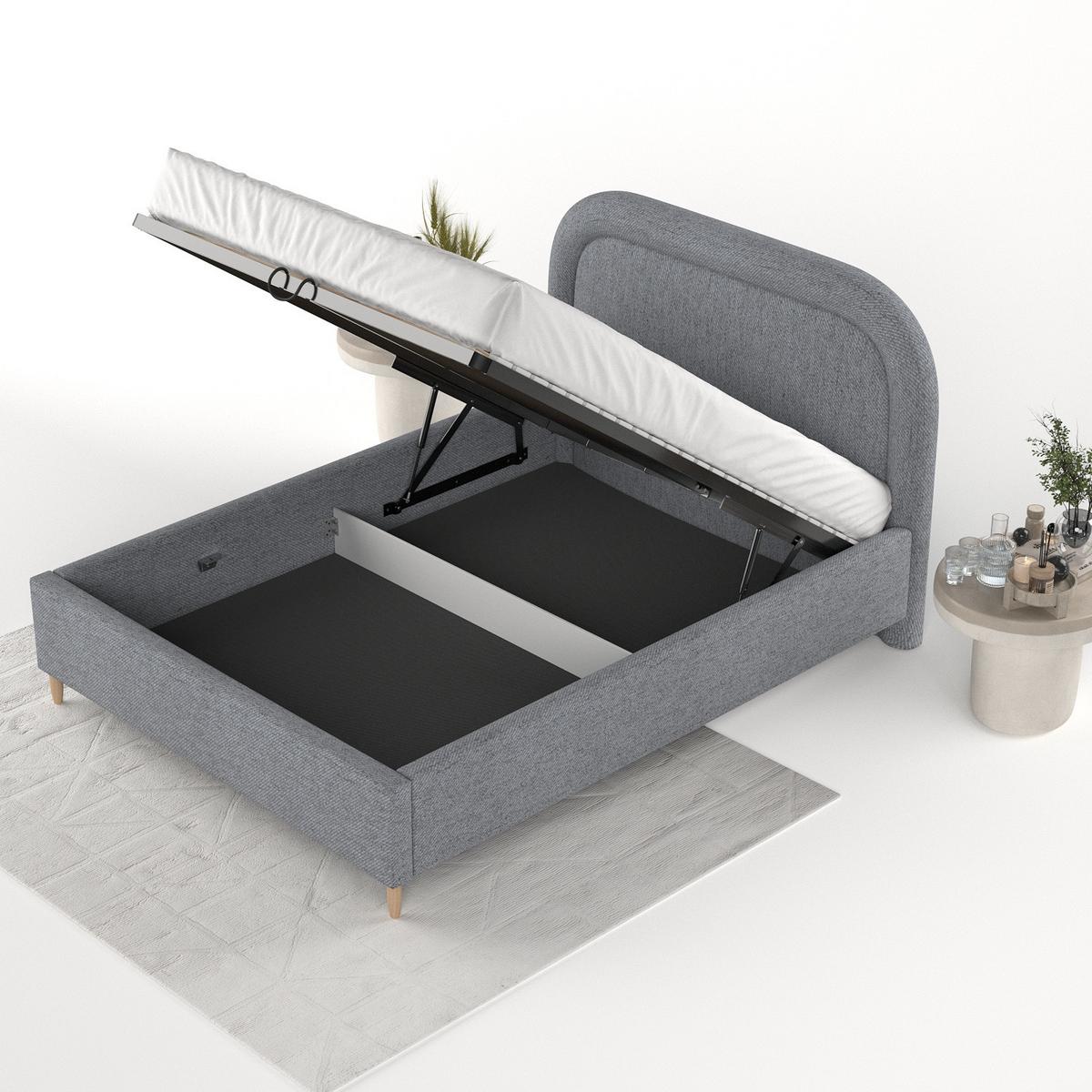 POLSTERBETT Zoya 180/200 cm Grau im Neve Stoff - Naturfarben/Grau, Holz/Holzwerkstoff (180/200cm) - AltaBeds