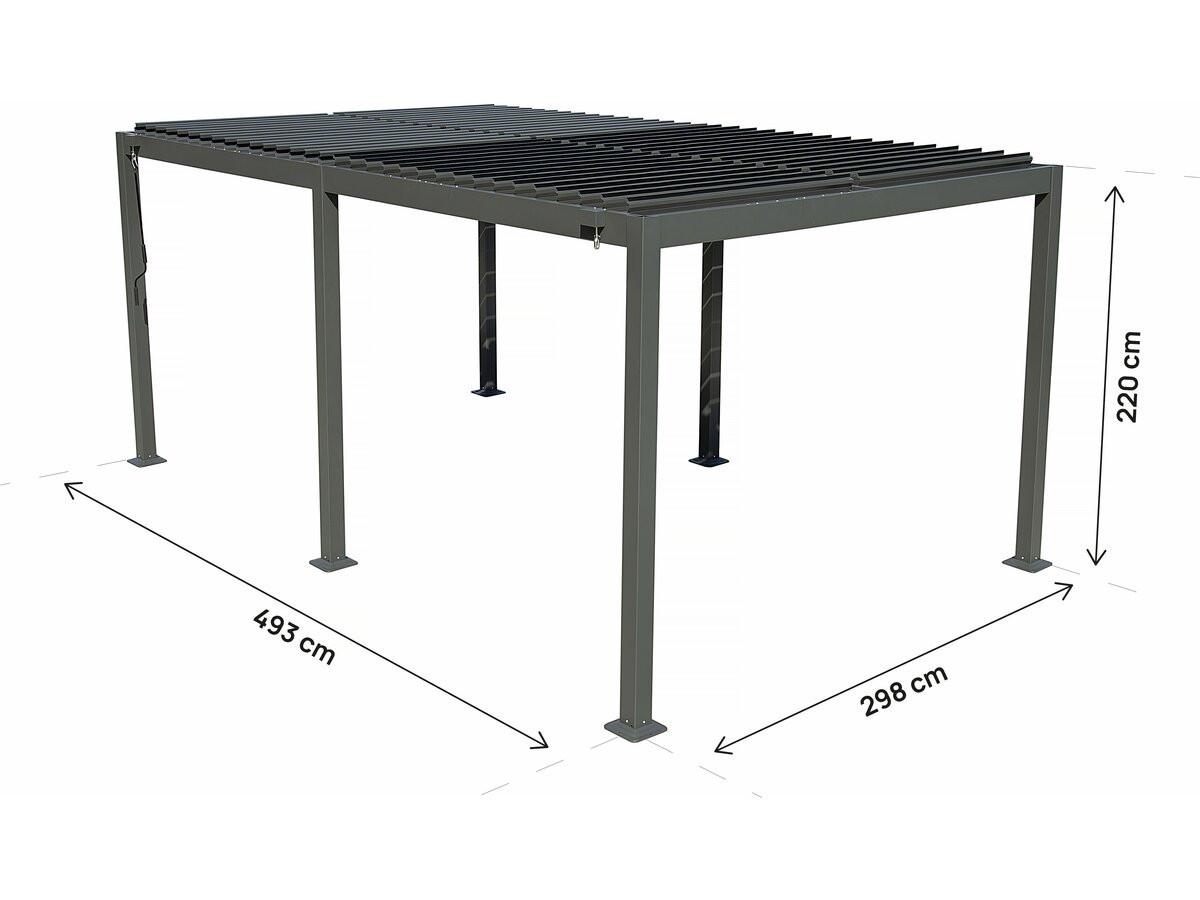BIOKLIMATISCHE PERGOLA kensington Grau - Grau, Metall (298/220/498cm) - Habitat Garten