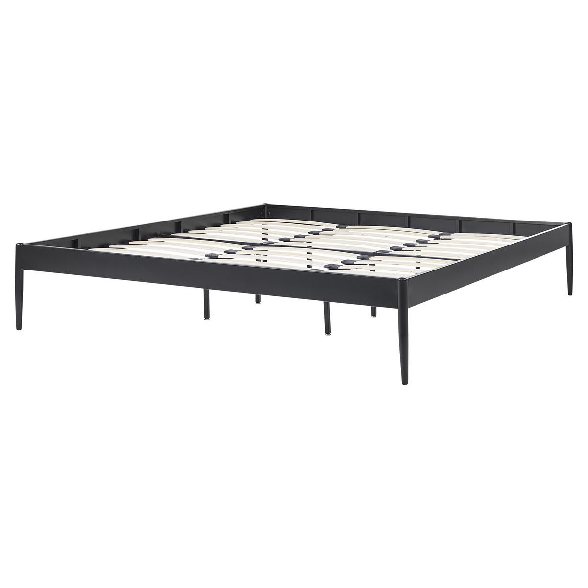 BETT mit Lattenrost 180x200 cm Schwarz Vaurs - Schwarz, Metall (180/200cm) - Beliani