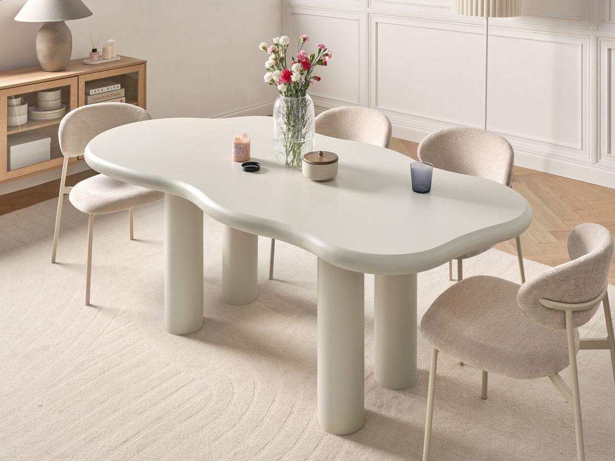 ESSTISCH Weiß Ondle - Creme, Holzwerkstoff (188/94/74cm) - Beliani