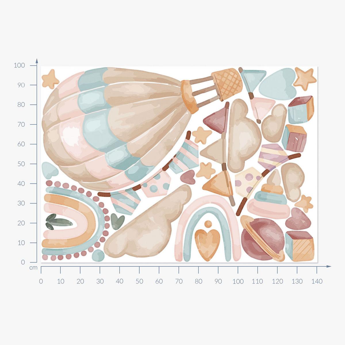 WANDAUFKLEBER 100x141cm - Boho-Dekorationen - Multicolor, Kunststoff (100/141/0.1cm) - Wallfluent