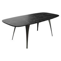 ESSTISCH Aura 160 - Schwarz, Holzwerkstoff/Metall (90/160/76cm) - MIRJAN24