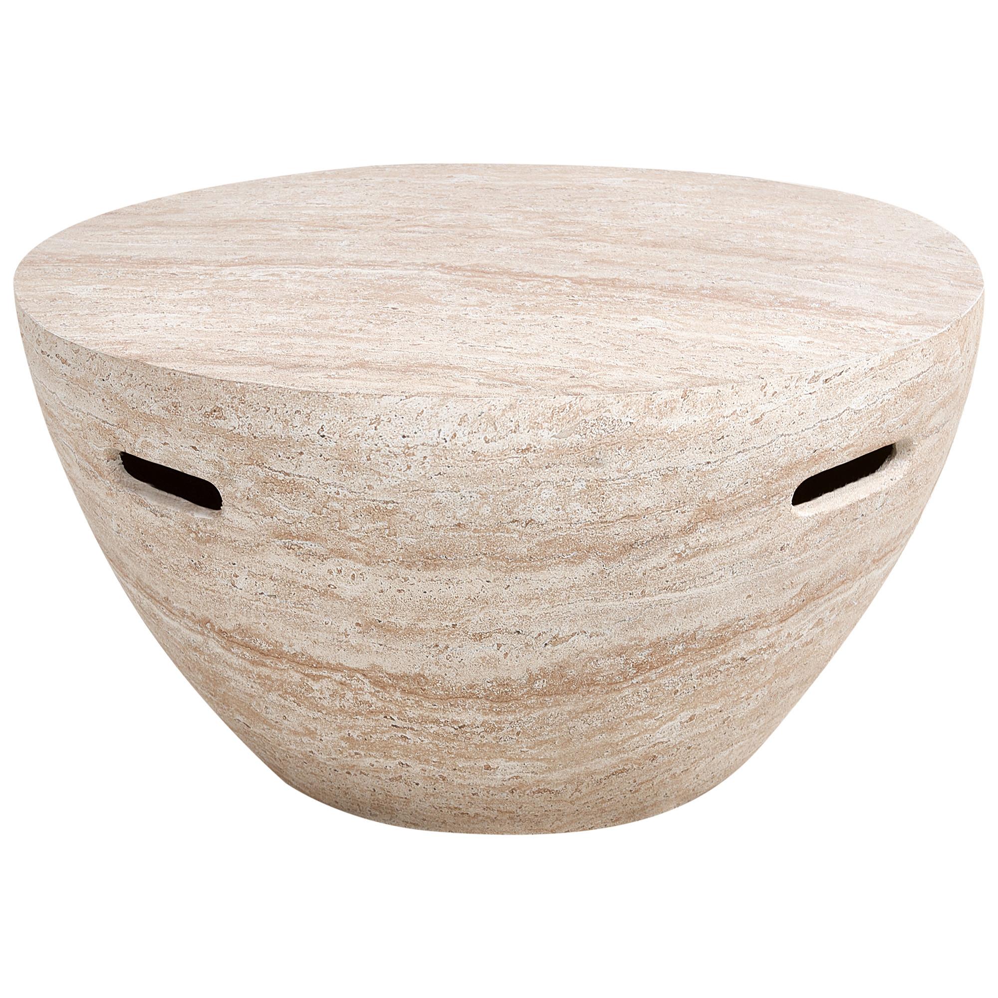 COUCHTISCH 68/68 cm Travertinoptik Vicarello - Beige, Naturmaterialien (68/68/36cm) - Beliani