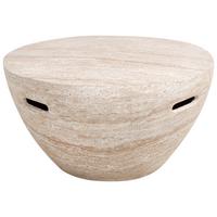 COUCHTISCH 68/68 cm Travertinoptik Vicarello - Beige, Naturmaterialien (68/68/36cm) - Beliani