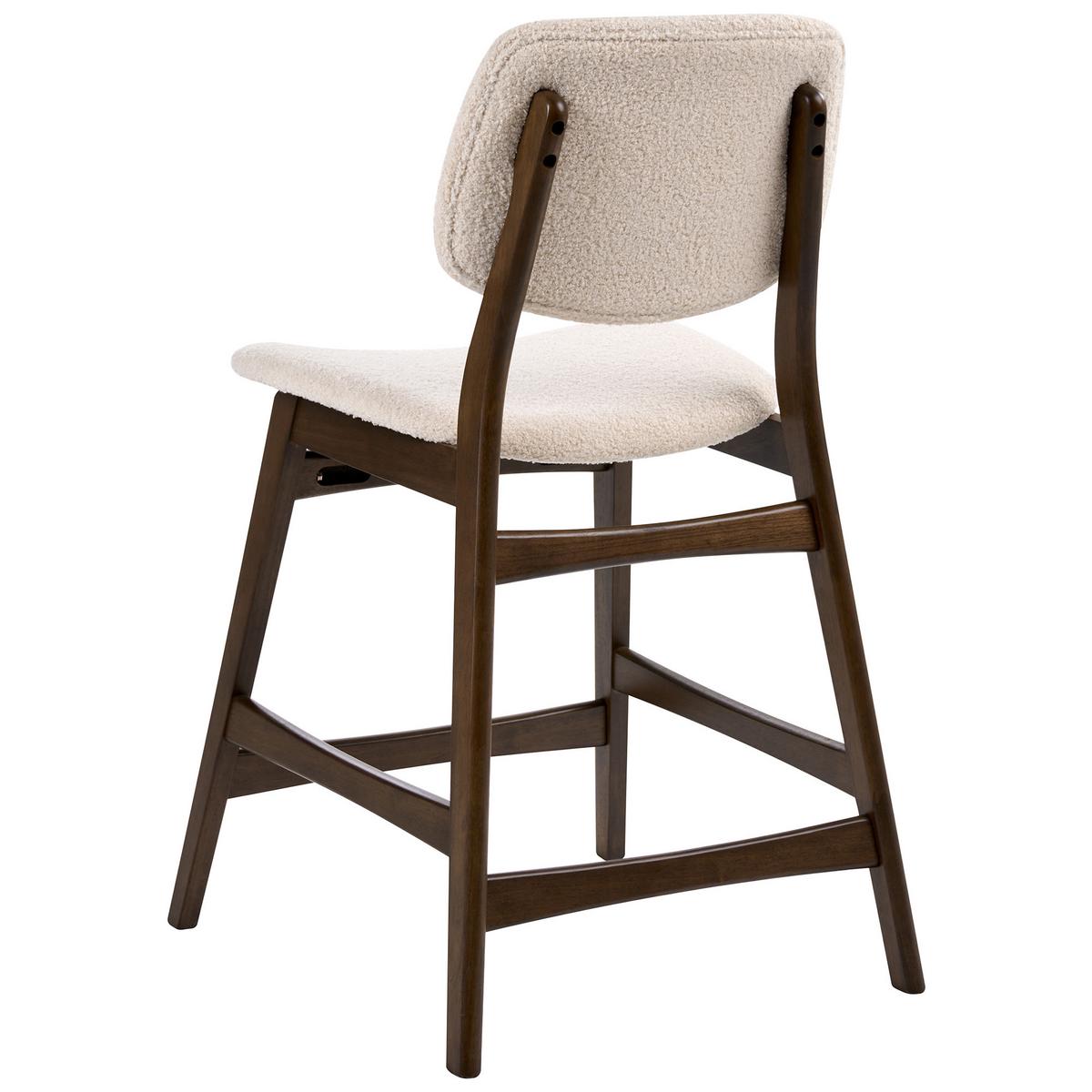 BARSTUHL 2er-Set Bouclé Braun/Hellbeige Elaine - Beige, Textil (53/98/62cm) - Beliani