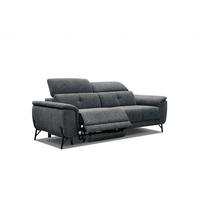 SOFA AVENA 3-Sitzer mit 1 Relaxfunktion, dunkelgrau - Dunkelgrau, Holzwerkstoff/Textil (204/80/108cm) - Wozimo