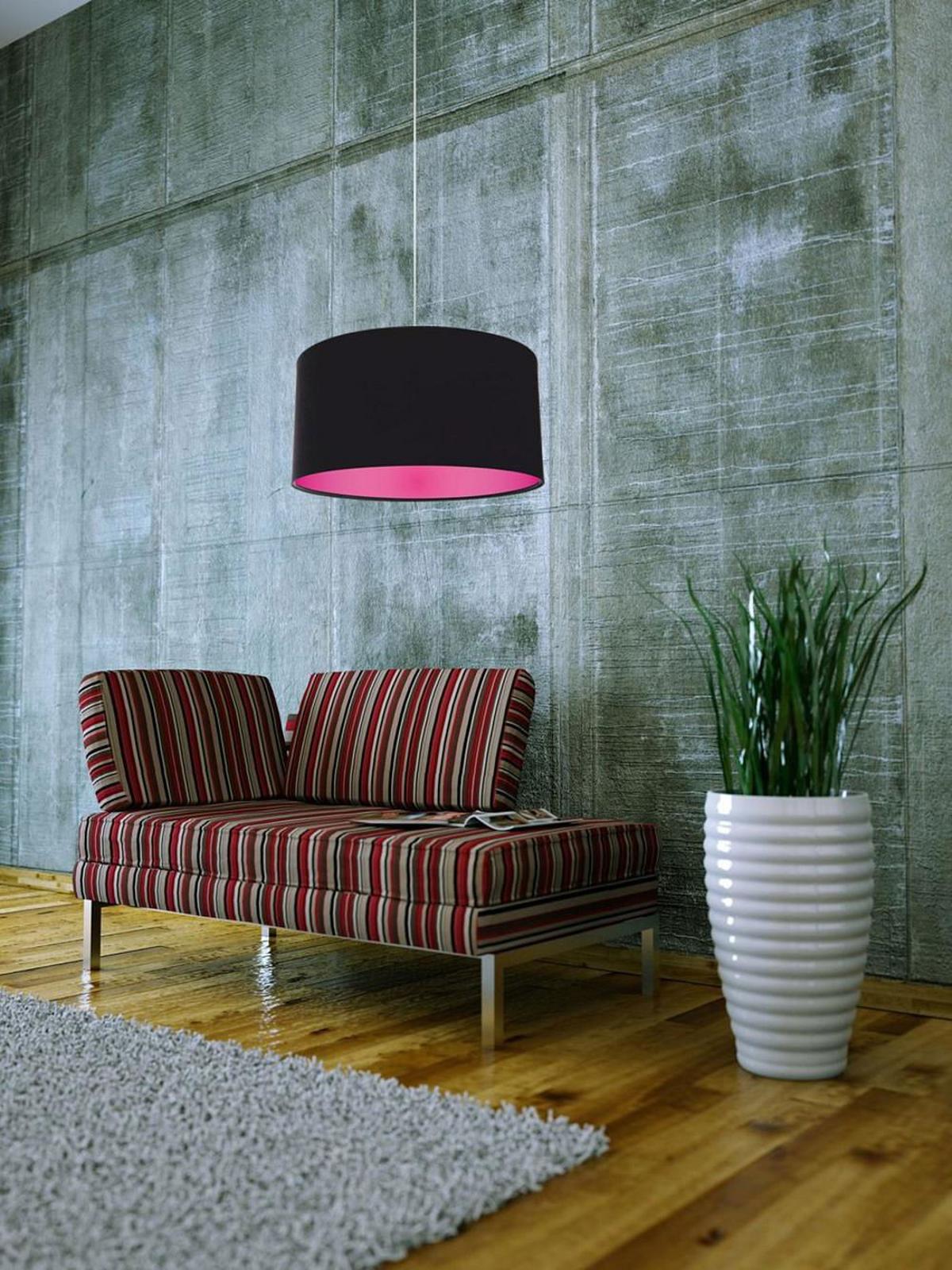 HÄNGELEUCHTE Rosa 40/20 cm - Pink/Schwarz, Kunststoff (40/0.6/20cm) - ONZENO