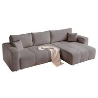 ECKSOFA Leros Xl Mit Schlaffunktion - Grau, Holzwerkstoff/Textil (145/278cm) - Fun Möbel