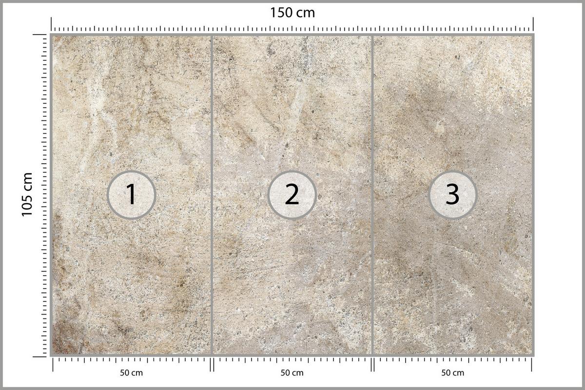 FOTOTAPETE für Wohnzimmer Beton Muster 150x105 - Beige/Braun, Papier (150/105cm) - Muralo