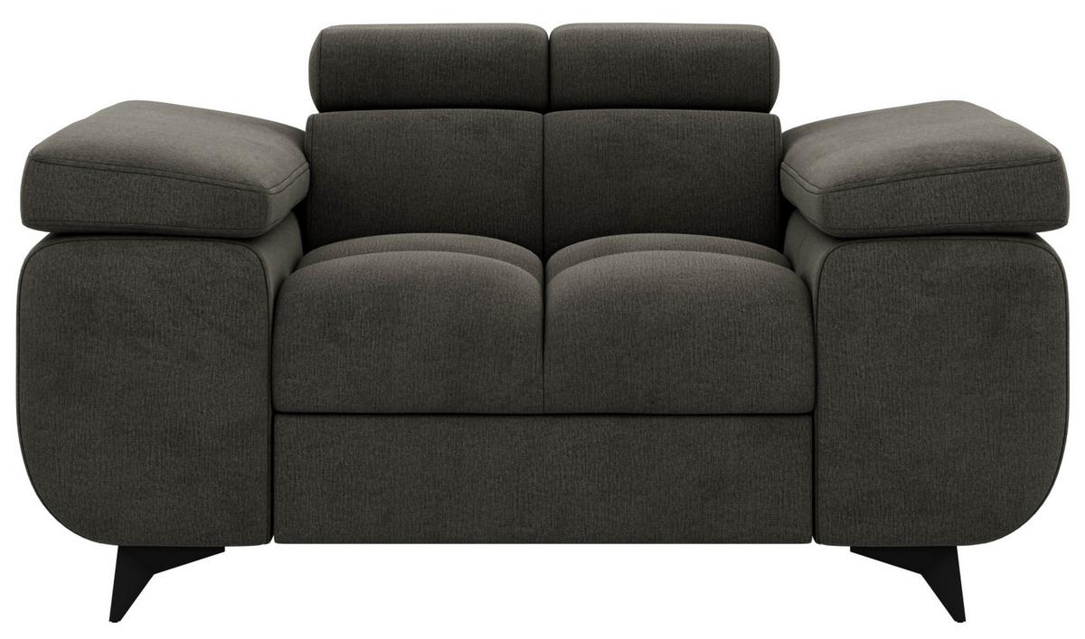 SESSEL NIDELLO - Dunkelgrau Velvet - Dunkelgrau/Schwarz, Textil/Metall (130/70/97cm) - MKS