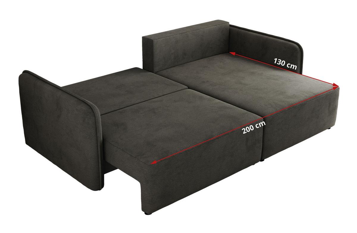 ECKSCHLAFSOFA MESTO L Dunkelgrau Velvet - links - Dunkelgrau/Schwarz, Kunststoff/Textil (227/147cm) - MKS