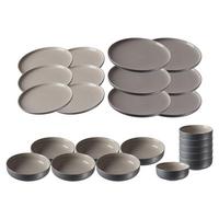 TELLER UND SCHALENSET Jasper grau 24er Set - Grau, Keramik (2/2/2cm) - Ritzenhoff Breker