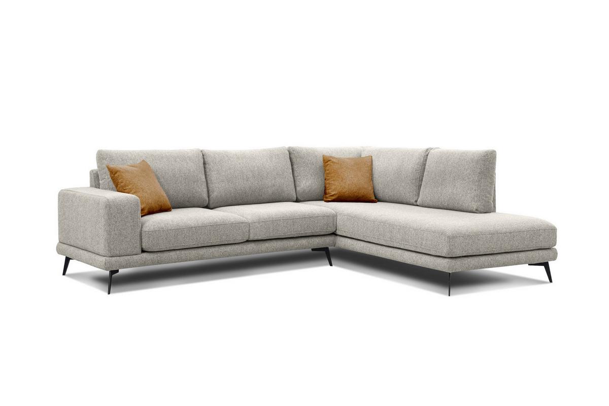 ECKSOFA MEDIOLANE 5-Sitzer, hellgrau - Hellgrau, Holzwerkstoff/Textil (282/219cm) - Wozimo