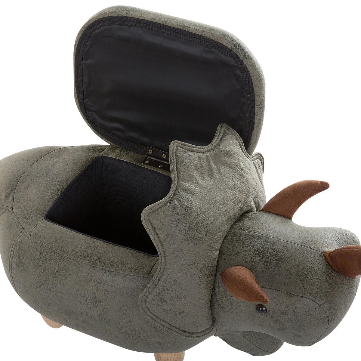 HOCKER Triceratops 42/92/56 cm - Grün, Kunststoff/Textil (92/56/42cm) - Beliani
