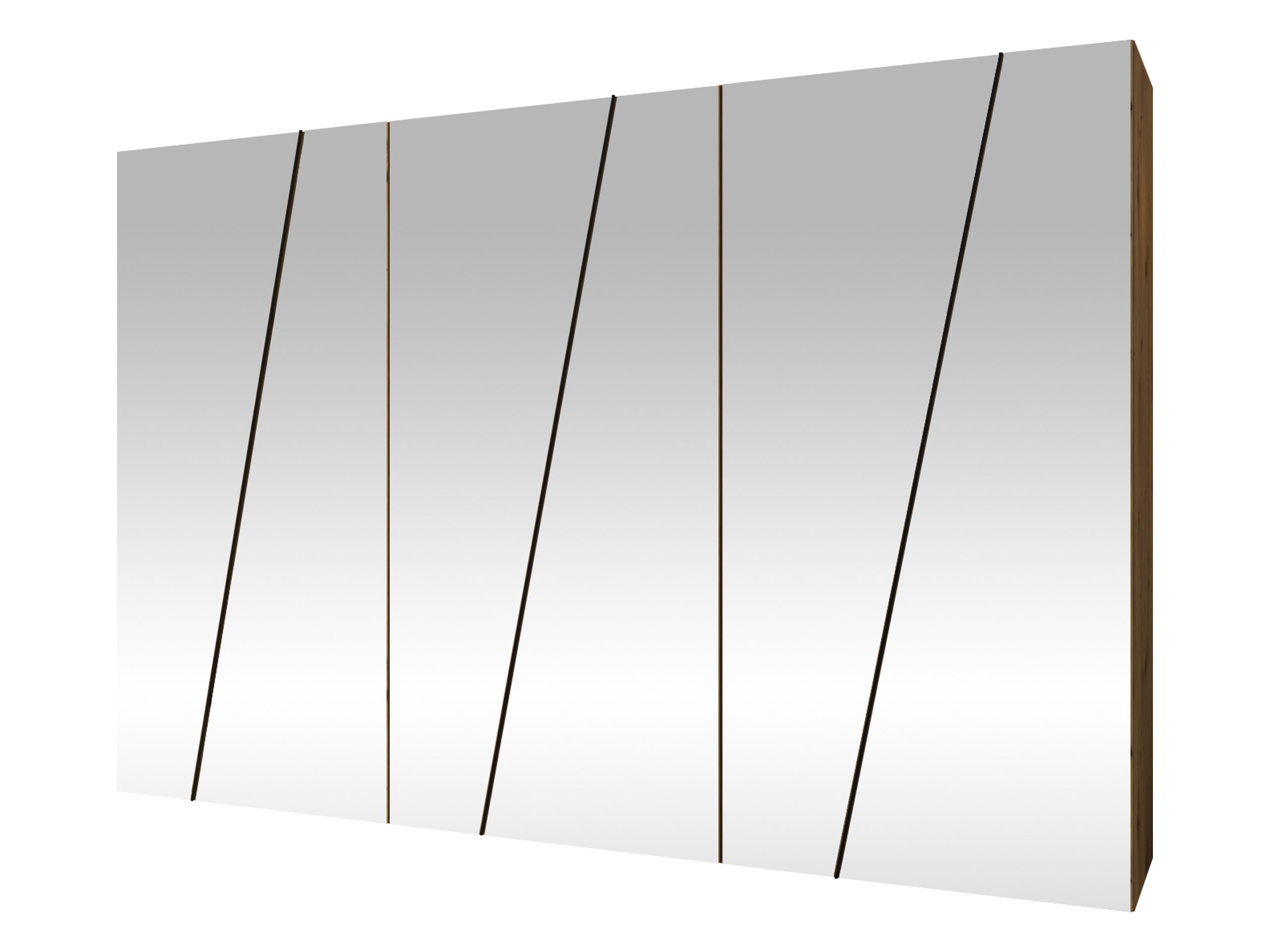 DREHTÜRENSCHRANK Zen 6L 300 cm - Schwarz/Eiche Artisan, Holzwerkstoff/Kunststoff (300/202/50cm) - MIRJAN24