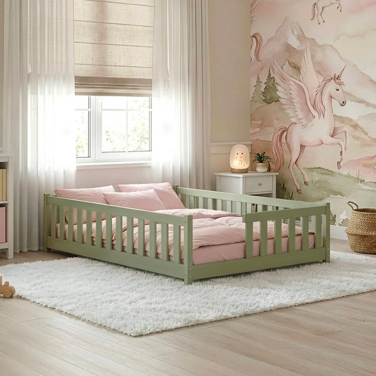 KINDERBETT 120/200 Théa Olive - Grün, Holz (120/200cm) - Petits-meubles