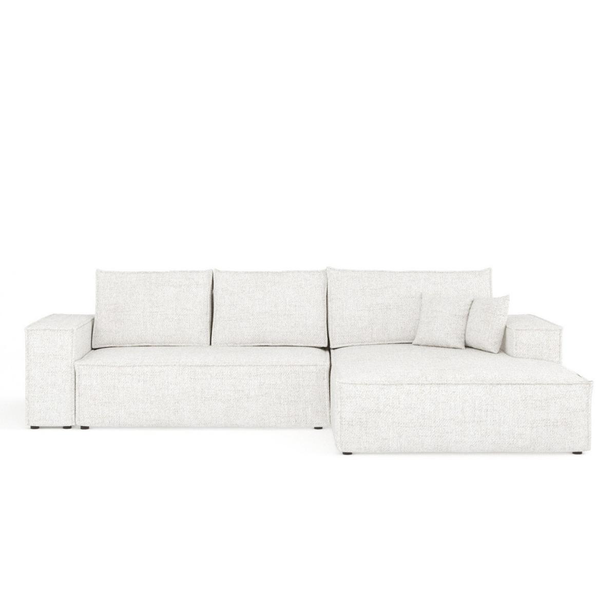 ECKSOFA TAURI mit Schlaffunktion Creme im Neve Stoff - Creme/Schwarz, Holz/Holzwerkstoff (294/185cm) - AltaBeds